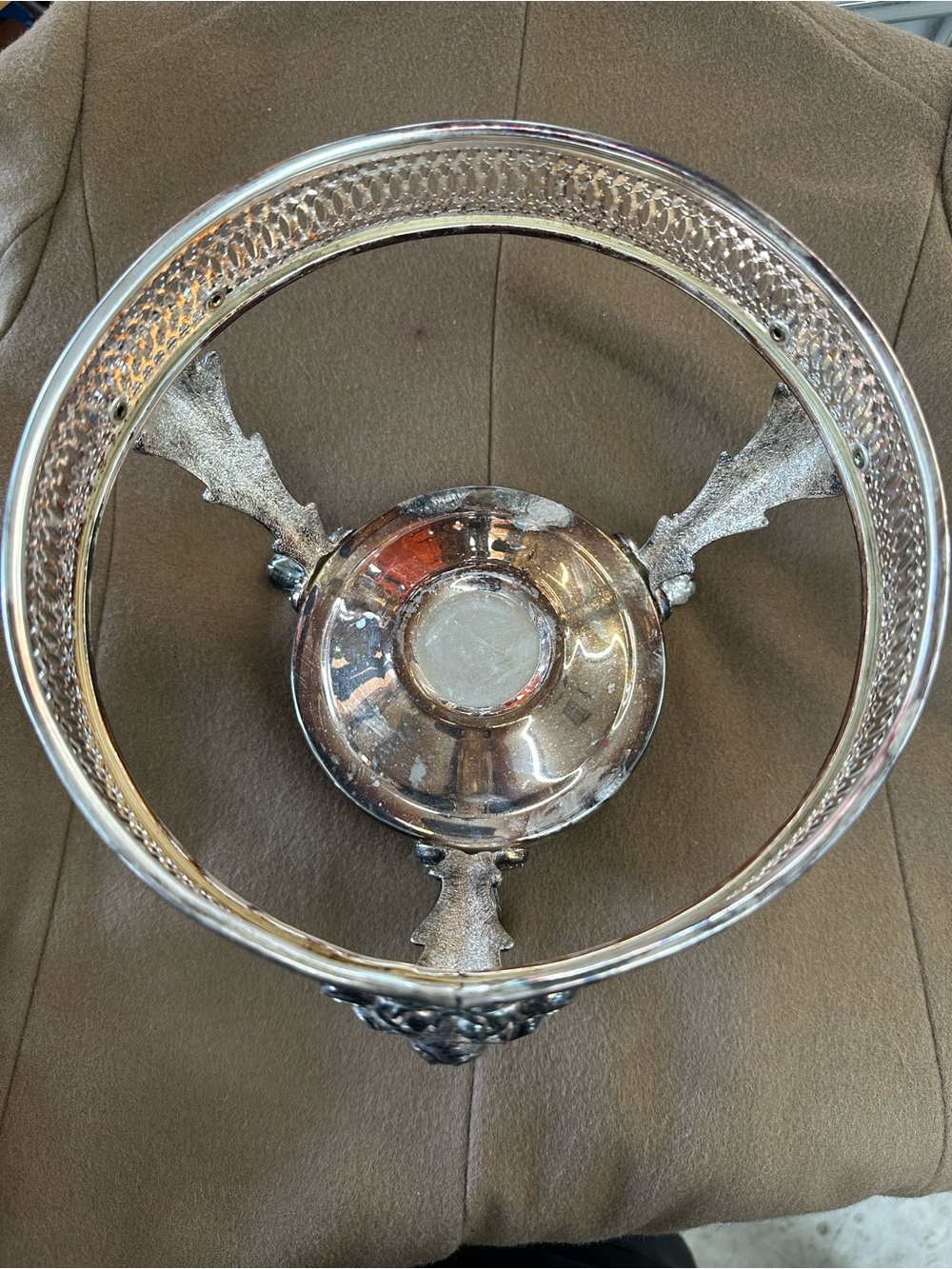 English sliver mfg group Ornate Silver Plated Centerpiece Bowl stamped makers